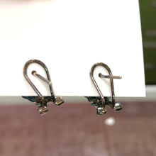 Load image into Gallery viewer, Pearl with Flower Omega Earrings
