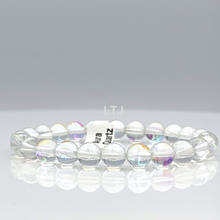 Cargar imagen en el visor de la galería, Radiant Blue and White Aura Quartz Bracelet
