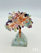 Load image into Gallery viewer, Wire wrapped Gemstone tree with pyramid base
