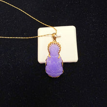 Load image into Gallery viewer, Gold Chain + Lavender Jade Pendant
