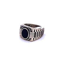 Load image into Gallery viewer, Black Onyx Men Ring with Sterling Silver
