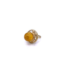 Load image into Gallery viewer, Natural Amber Ring with Gold Over Silver

