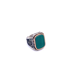 Load image into Gallery viewer, Malachite Men Ring with Sterling Silver

