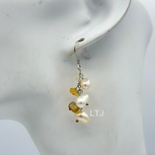 将图片加载到图库查看器，Natural hanging pearl grape earrings (silver)
