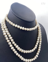 Load image into Gallery viewer, Long Pearl Knotted necklace 52&quot;
