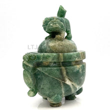 Load image into Gallery viewer, Guardians of Aroma: Jade Incense Burner with Foo Dog Motifs
