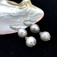 Load image into Gallery viewer, Natural Freshwater Hanging Earrings with Sterling Silver

