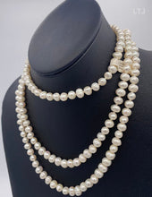 Load image into Gallery viewer, Long Pearl Knotted necklace 52&quot;
