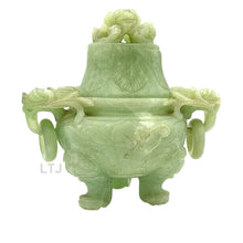 Load image into Gallery viewer, Jade Incense Burner with Grand Foo Dog Accents
