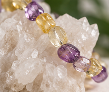 Load image into Gallery viewer, Citrine Amethyst Nugget Bracelet

