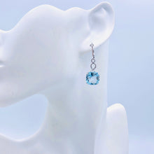 Load image into Gallery viewer, Aquamarine Earrings with Sterling Silver

