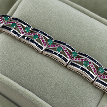 Load image into Gallery viewer, Ruby with Emerald Bracelet

