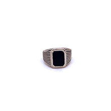 Load image into Gallery viewer, Black Onyx Men Ring with Sterling Silver
