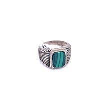 Load image into Gallery viewer, Malachite Men Ring with Sterling Silver
