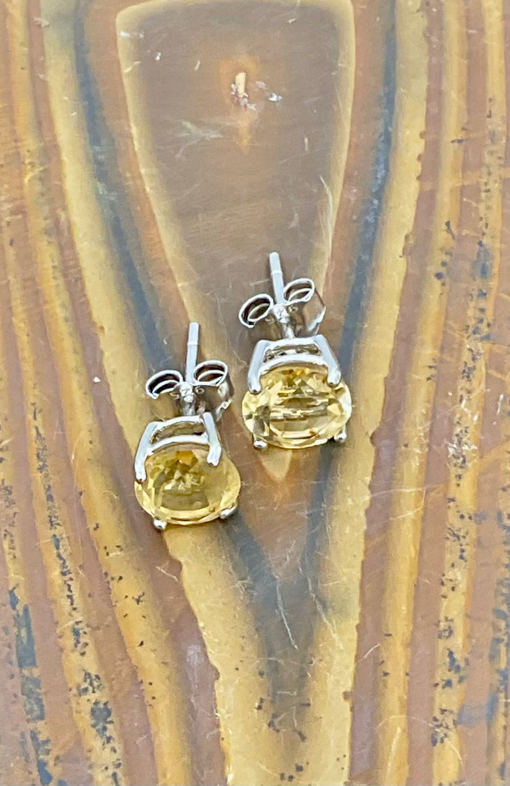 Gemstones with Silver Hard Prong Large Earring