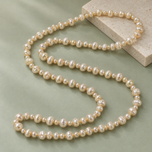 Cargar imagen en el visor de la galería, White 6mm+12mm Pearl Long Necklace
