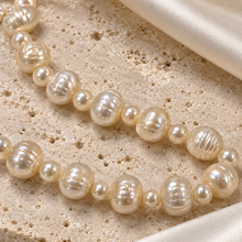 Cargar imagen en el visor de la galería, White 6mm+12mm Pearl Long Necklace
