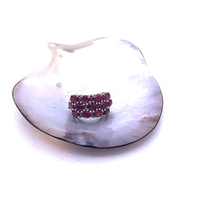 Load image into Gallery viewer, 3 line Ruby with White Zircon Rhodium Over Sterling Silver Ring
