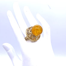 Load image into Gallery viewer, Natural Amber Ring with Gold Over Silver
