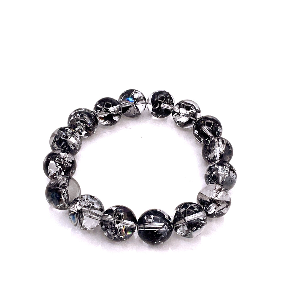 Black Phoenix Feather Quartz Bracelet 3A