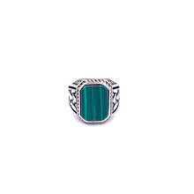 Load image into Gallery viewer, Malachite Men Ring with Sterling Silver
