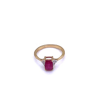 将图片加载到图库查看器，Ruby Gold Plated Silver Ring
