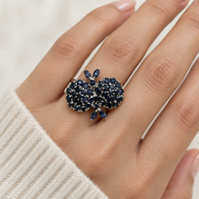 Load image into Gallery viewer, Sapphire Double Flower Ring

