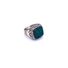 Load image into Gallery viewer, Malachite Men Ring with Sterling Silver
