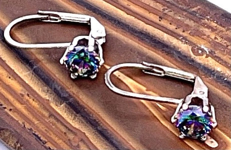 Myistic Quartz with Silver Lever Back Earring