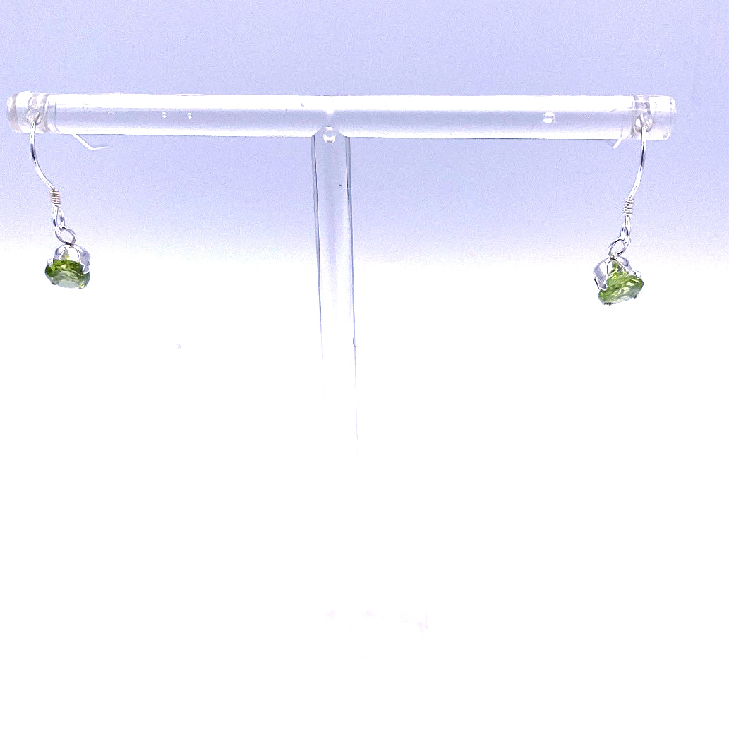 Peridot with Silver Hook Earring