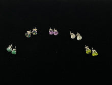 将图片加载到图库查看器，Gemstone with Silver Soft Prong Earrings Medium
