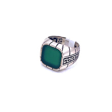 Load image into Gallery viewer, Green Onyx Men Ring with Sterling Silver
