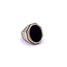 Load image into Gallery viewer, Black Onyx Men Ring with Sterling Silver
