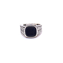 Load image into Gallery viewer, Black Onyx Men Ring with Sterling Silver
