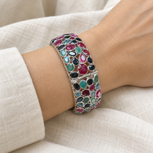 Загрузить изображение в средство просмотра галереи, Four Mixed Gemstones with Silver Bangle
