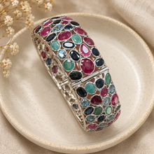 Загрузить изображение в средство просмотра галереи, Four Mixed Gemstones with Silver Bangle
