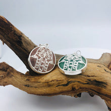 Load image into Gallery viewer, Gemstone Pendant with Hamsa Hand
