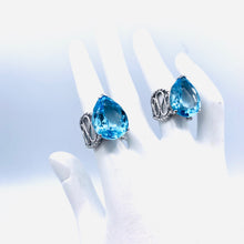 Load image into Gallery viewer, Swiss Blue Topaz Ring with Sterling Silver
