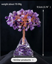 Load image into Gallery viewer, Wire wrapped Gemstone tree with pyramid base
