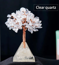 Load image into Gallery viewer, Wire wrapped Gemstone tree with pyramid base
