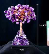 Load image into Gallery viewer, Wire wrapped Gemstone tree with pyramid base
