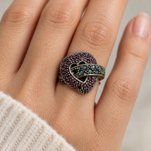 Загрузить изображение в средство просмотра галереи, Ruby with Emerald Heart Ring
