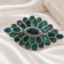 Загрузить изображение в средство просмотра галереи, Emerald Layered Rhombus Ring in Sterling Silver
