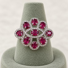 Load image into Gallery viewer, Ruby Oval Intersection Ring in Sterling Silver
