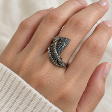 Load image into Gallery viewer, Small Sapphire with Diamonique Ring
