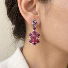 Load image into Gallery viewer, Ruby Turtle Style Earring with Russian Lock
