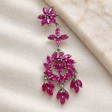 Load image into Gallery viewer, Ruby Floral Dangling Earring
