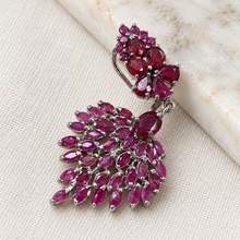 Load image into Gallery viewer, Ruby Peacock Tail Earring
