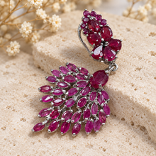 Load image into Gallery viewer, Ruby Peacock Tail Earring

