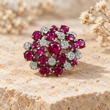 Загрузить изображение в средство просмотра галереи, Hexagonal Shape Ruby Ring in Sterling Silver
